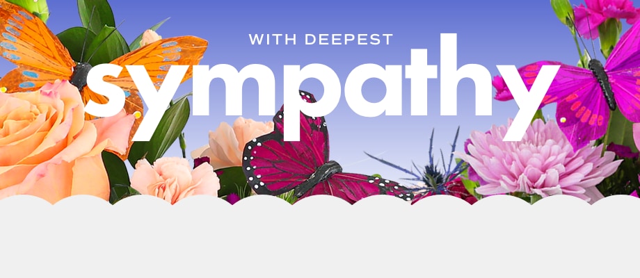 With Deepest Sympathy Banner linking to Sympathy category page